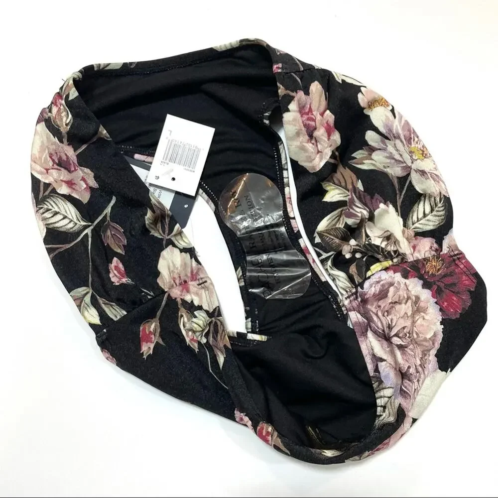 Rachel Roy Floral Ruched side swim bikini bottom